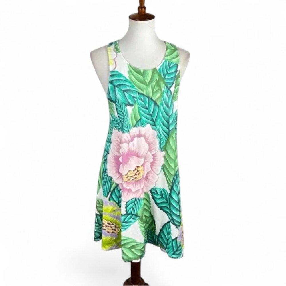 Mara Hoffman Tropical Floral Print A-Line Dress Medium - Vacation Summer‎ Resort